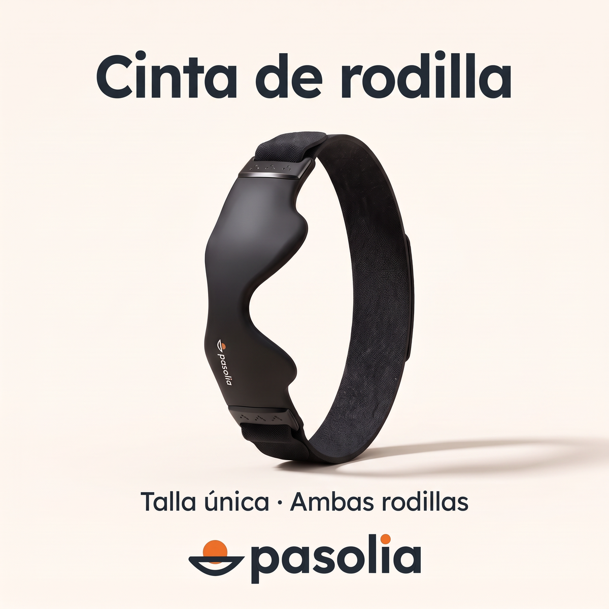 Cinta de rodilla Pasolia negra, talla única, para ambas rodillas