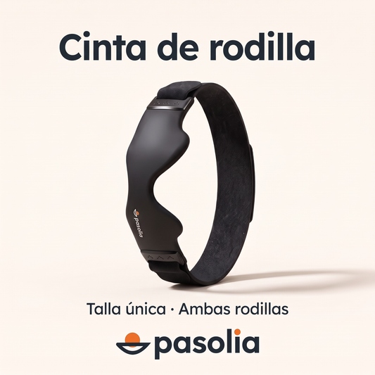 Cinta de rodilla Pasolia negra, talla única, para ambas rodillas
